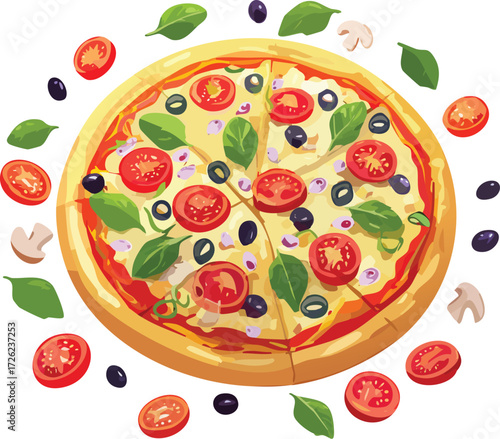 pizza isolated vector object