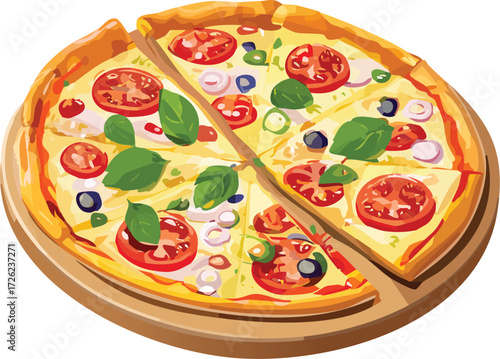 pizza isolated vector object