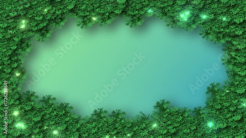 Wallpaper Mural Nature's Frame A Lush Green Border Surrounds a Vibrant Blue-Green Center, Ideal for Backgrounds, Invitations, or Decorative Elements Torontodigital.ca