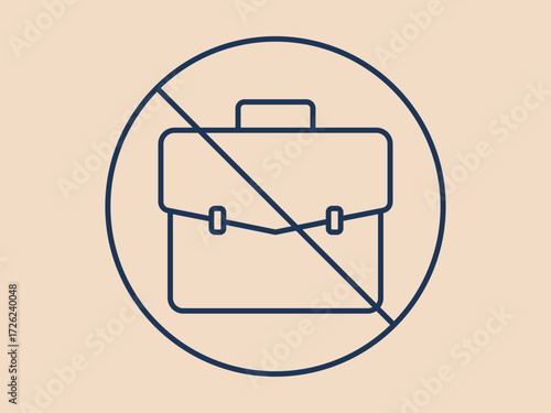 Unemployment icon. Social issues problems icon. Simple vector illustration in modern thin line style. Vector illustration.