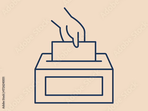 Voting rights icon. Social issues problems icon. Simple vector illustration in modern thin line style. Vector illustration.
