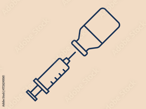 Vaccination icon. Social issues problems icon. Simple vector illustration in modern thin line style. Vector illustration.