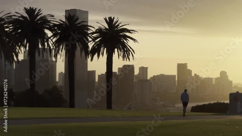 Sunrise at Kings Park in the morning.