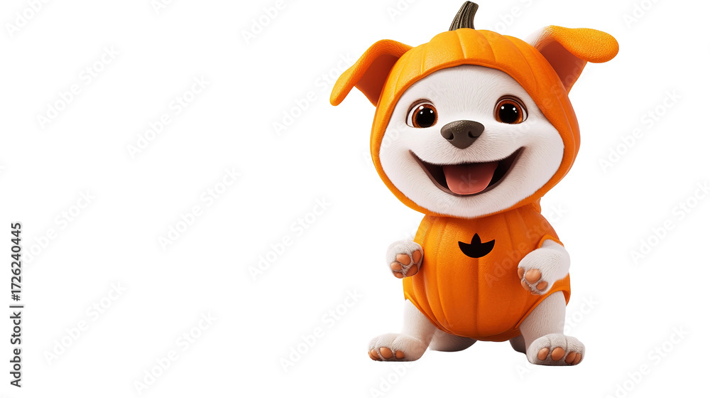 Fototapeta premium Dog and Pumpkin