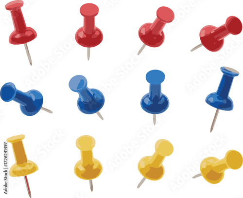 blue push pins
