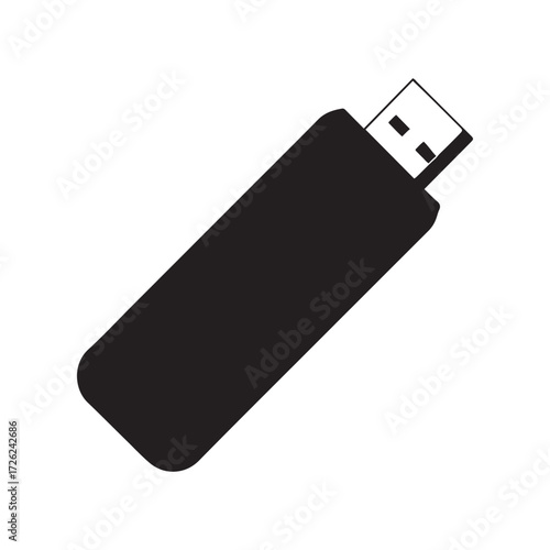 Black USB Flash Drive Minimalist Design