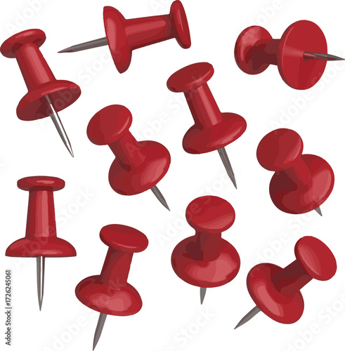 red push pins