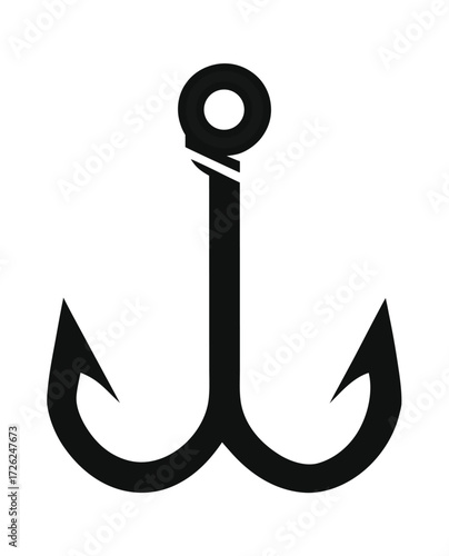 Anchor for vessel solid icon, marine port concept. Vector graphics. Ship sea anchoring, heavy anchor sign on white background, glyph style icon for mobile or web design 