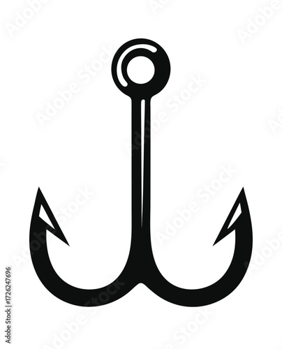 Anchor for vessel solid icon, marine port concept. Vector graphics. Ship sea anchoring, heavy anchor sign on white background, glyph style icon for mobile or web design 