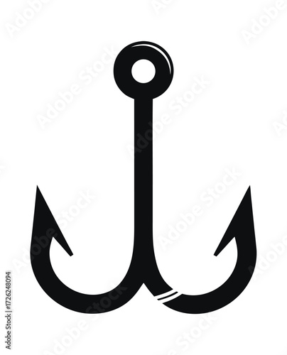 Anchor for vessel solid icon, marine port concept. Vector graphics. Ship sea anchoring, heavy anchor sign on white background, glyph style icon for mobile or web design 