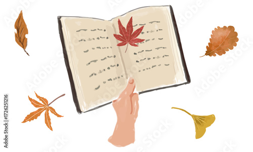 読書の秋のイメージイラスト素材