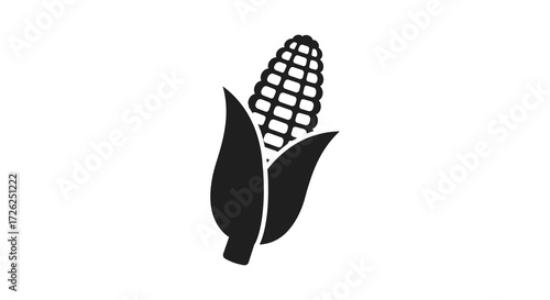A striking black and white image of a corn cob silhouette