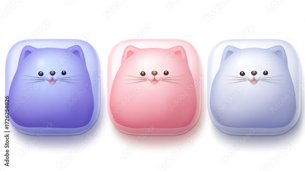 Fototapeta premium Three cute cartoon cats