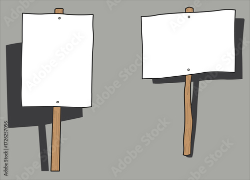 Blank Protest Sign Vector Illustration