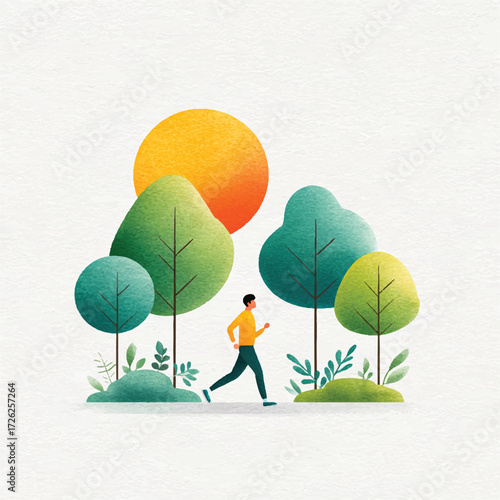 Person enjoying a leisurely walk amidst vibrant nature.