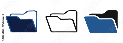 
Set of icon folder computer file colourful document binder data archive. File folder vector icons. Office folder icon with documents. Folder for reports and archive cases. Vector Illustration