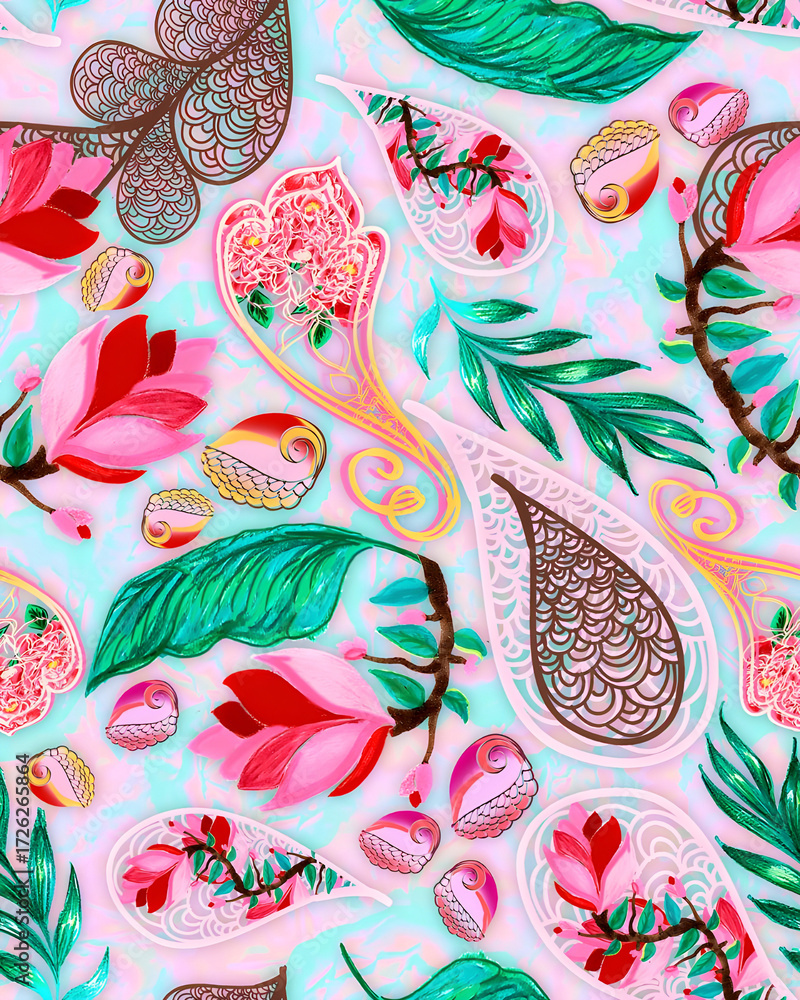 Naklejka premium seamless floral pattern