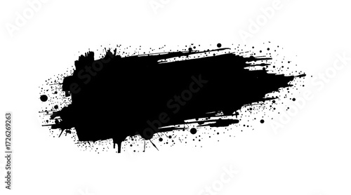 Vector brush strokes paint stroke scratches splatters of  black grunge