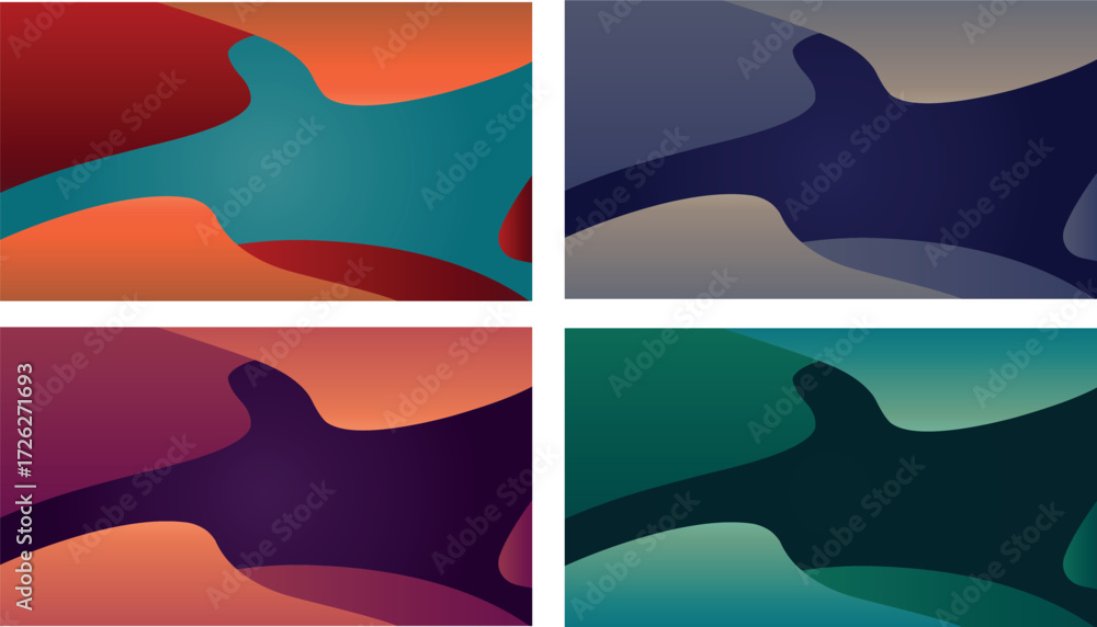 Obraz premium MODERN AND MINIMALIST WAVY SHAPES BACKGROUND - DESIGN