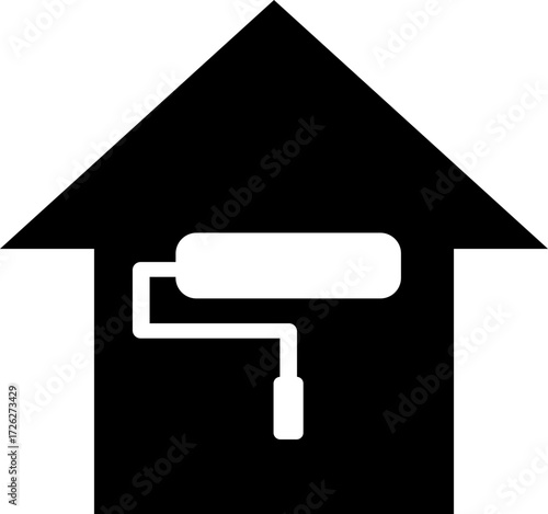 Paint Roller in House Icon