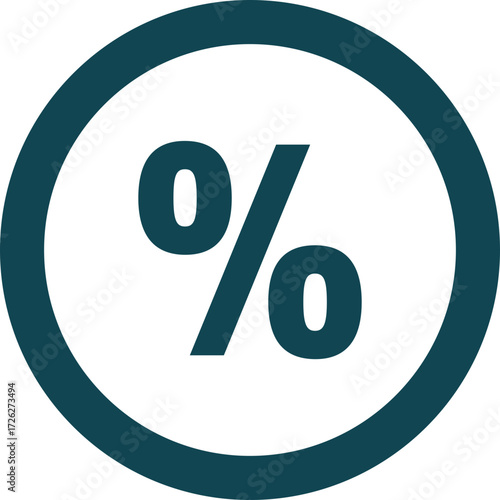 Percent Sign in Circle Icon