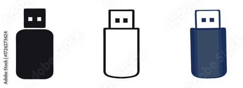 Usb icon logo design. Vector usb flash drive vector icon. Usb icon set. Flash disk sign and symbol. usb charging. 
