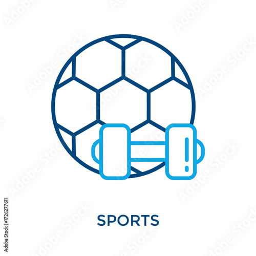 Sports Icon Outline Color Style. Vector Illustration For Graphic Design
