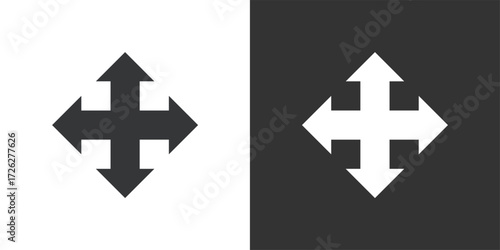 Move Tool or Re-position Cross Arrow Cursor Icon. Solid glyph series icon
