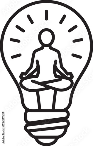Find Your Inner Light with Meditative Mindfulness: A Modern Icon for Peace, Clarity, and Stress Relief, Perfect for Wellness Brands and Spiritual Content