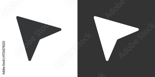 Directional Pointer Icon. Solid glyph series icon