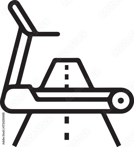 Sleek treadmill design for fitness enthusiasts, promoting healthy lifestyles and energetic workouts in modern home gyms, a vector symbol of wellness