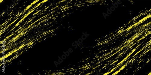 Yellow black brush stroke pattern car sticker, abstract banner, sporty lines, yellow black color combination, brush stroke pattern, grunge motorsport racing design.
