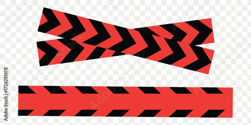 Caution tape warning vector illustration with hazard stripes. Ideal for safety signage, construction zones, restricted areas, or alert graphics in Graphic Design and editorial design. Seamless barrier