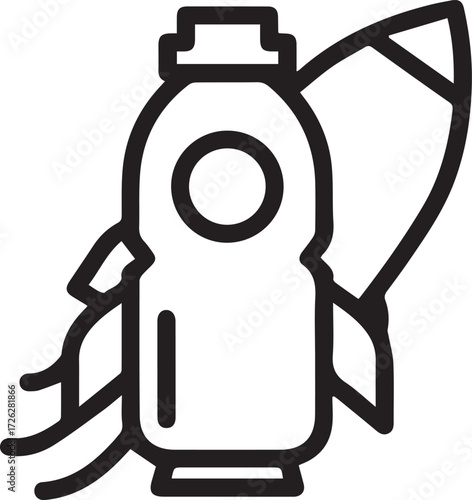 Launch your brand! Bold, modern rocket icon for startups, tech ventures, and innovative businesses aiming for rapid growth and success. Vector design