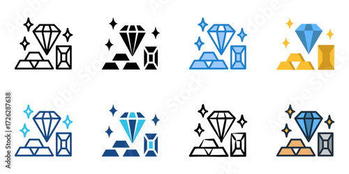 Precious metals set multiple style collection 
