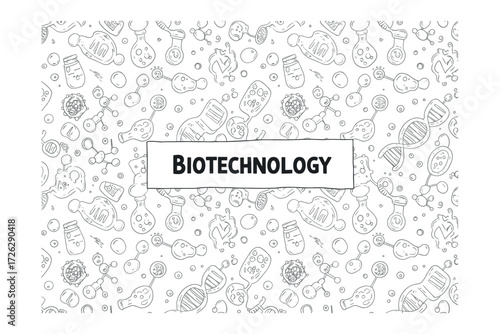 Innovative biotechnology research developments in laboratories scientific studies clean environment dynamic perspective. Vector illustration