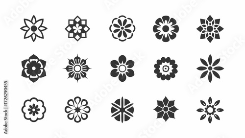 Elegant floral design elements for creating patterns, invitations, or branding projects with a modern, minimalist aesthetic, perfect for crafters and designers