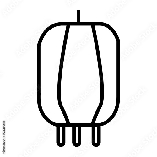 vector illustration of an lantern lamp light outline icon