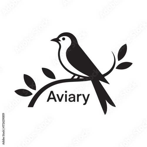Minimalist Aviary Bird Icon Illustration