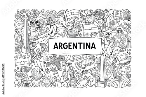 Cultural celebration of argentina buenos aires vibrant environment creative viewpoint heritage concept. Vector illustration