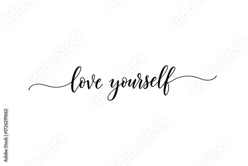 Self-love affirmation inspirational design digital minimalist contemporary positive vibes. Vector illustration
