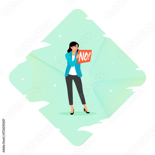 Say no, rejection concept or refuse to do thing.