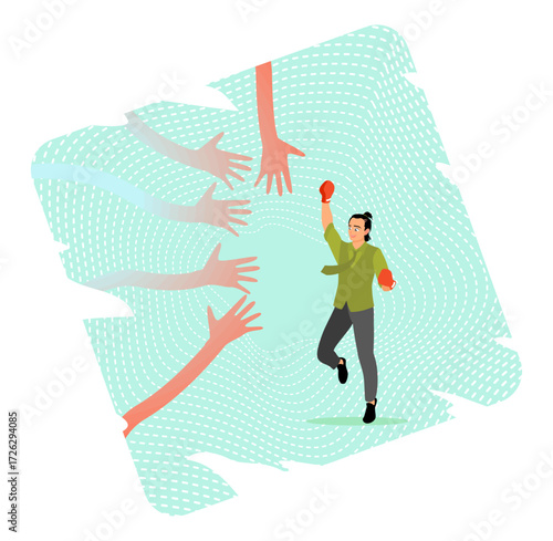 concept of Overcoming challenges, difficulties and fear.