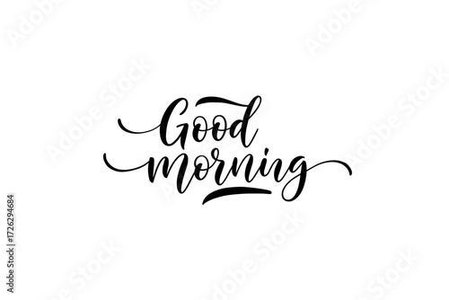 Morning motivation inspiring good morning message digital design minimalist style positive vibes. Vector illustration