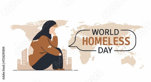 Vector illustration world homeless day