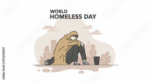 Vector illustration world homeless day