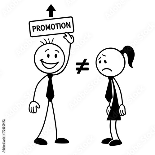 Gender inequality in workplace promotion opportunities cartoon
