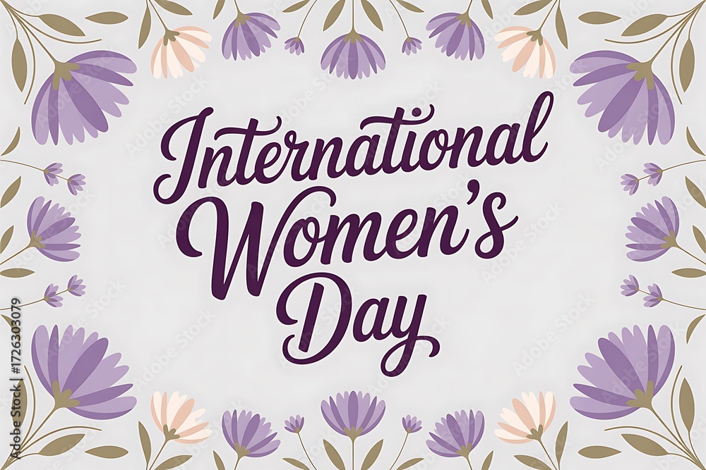 Obraz premium Celebrate International Women's Day with this elegant floral design, perfect for social media posts, website banners, and empowering marketing campaigns this March