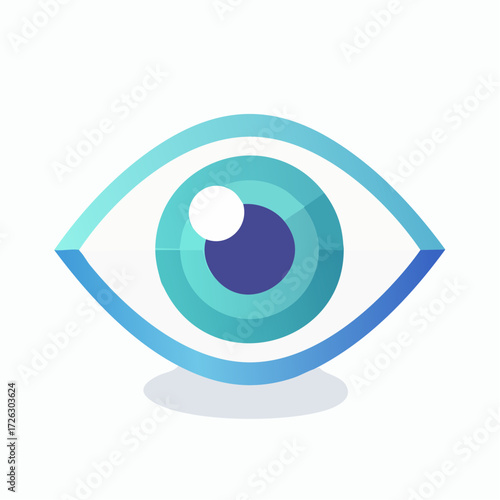 Stylized Eye Icon: Geometric Illustration Depicting Vision and Perceptual Awareness
