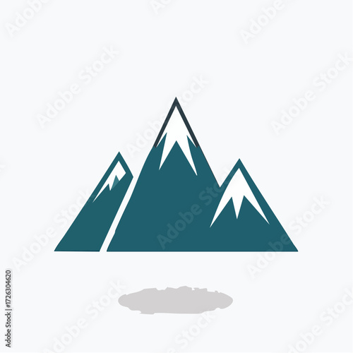 Stylized illustration of mountainous peaks against a blank white background, shadows included